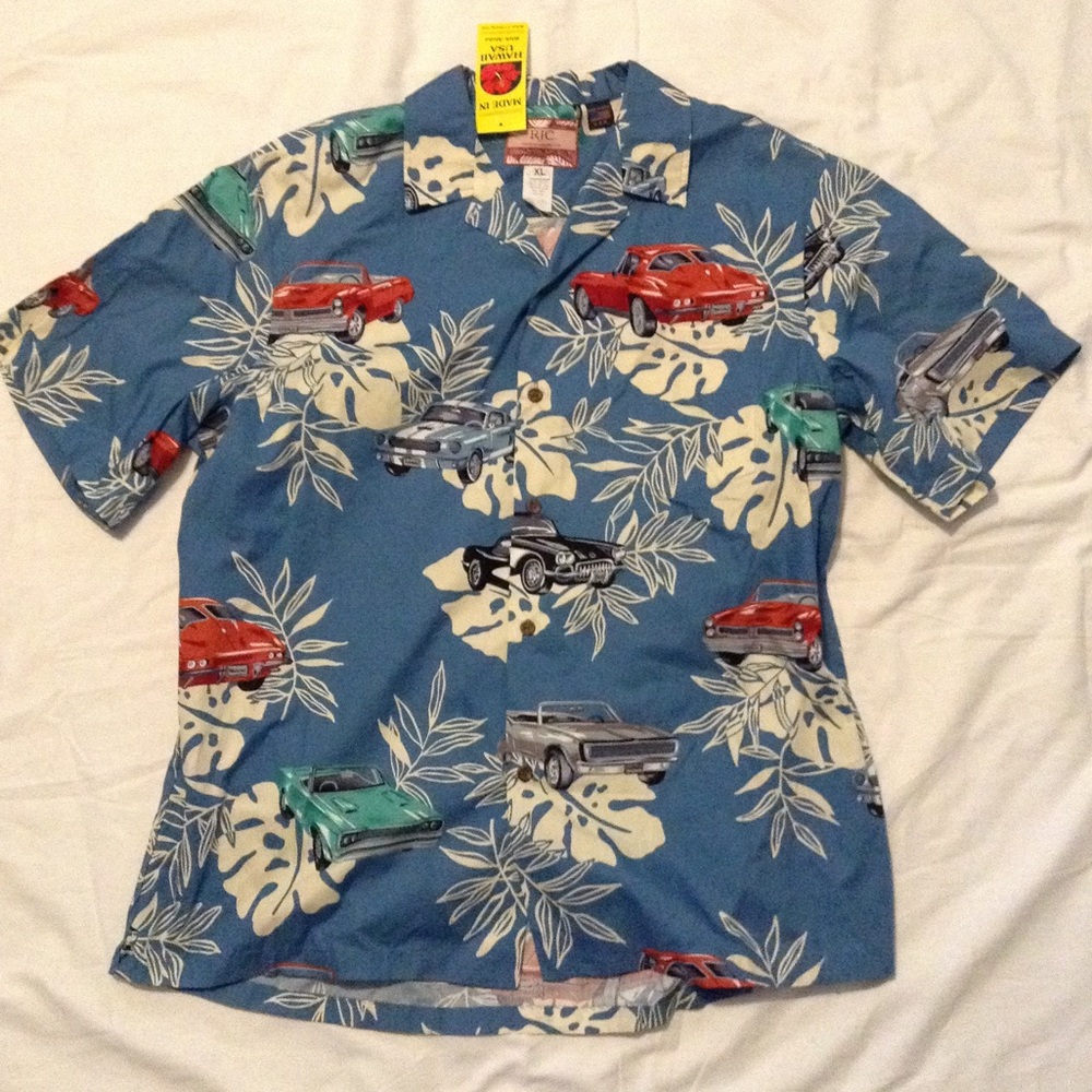 RJC Hawaiian Short Sleeve Shirt Classic Car